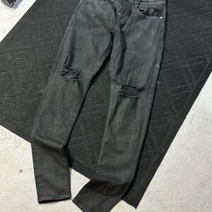 Kollar clothing men’s waxed black denim sz.32 skinny fit